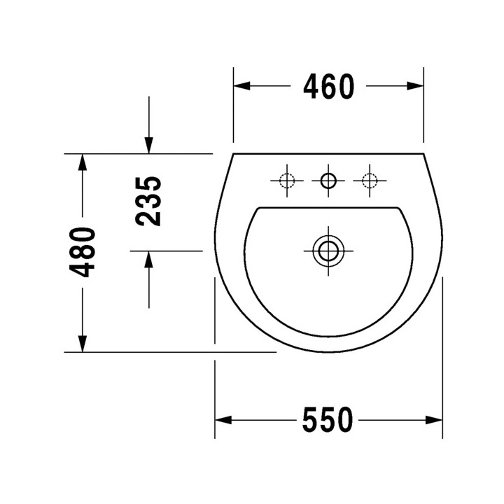 Umywalka Duravit Darling New 550x480 mm, jednootworowa- sanitbuy.pl