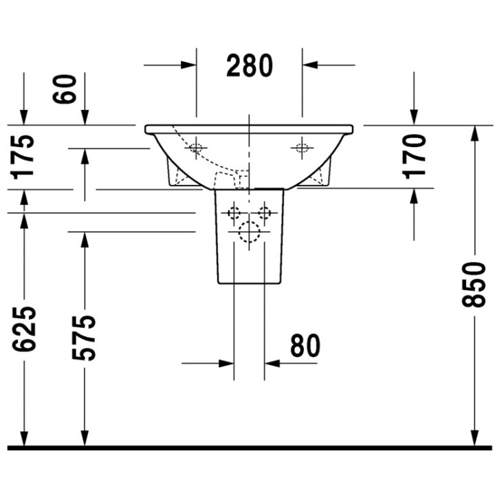 Umywalka Duravit Darling New 550x480 mm, jednootworowa- sanitbuy.pl
