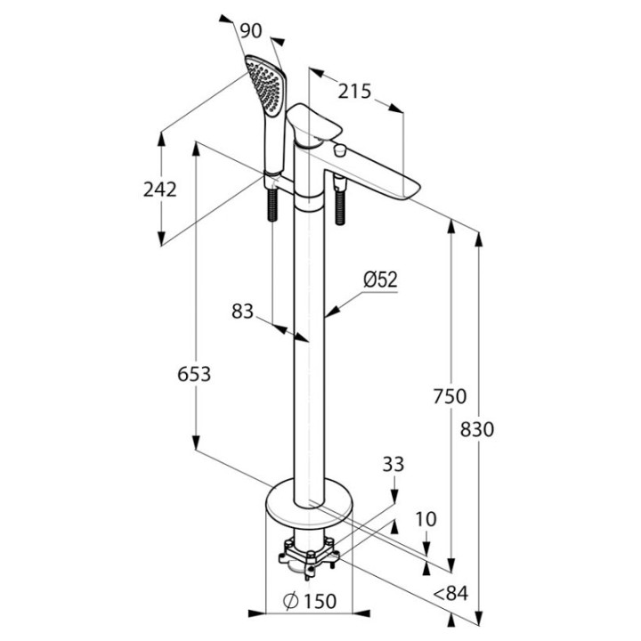 Bateria wannowo - natryskowa DN 15 Kludi Ambienta- sanitbuy.pl