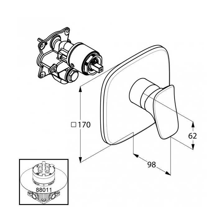Podtynkowa bateria natryskowa Kludi Ambienta- sanitbuy.pl