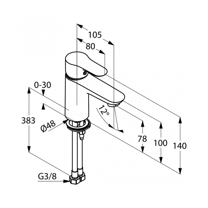 Jednouchwytowa bateria umywalkowa DN 10 Kludi Objekta, bez zestawu odpływowego- sanitbuy.pl