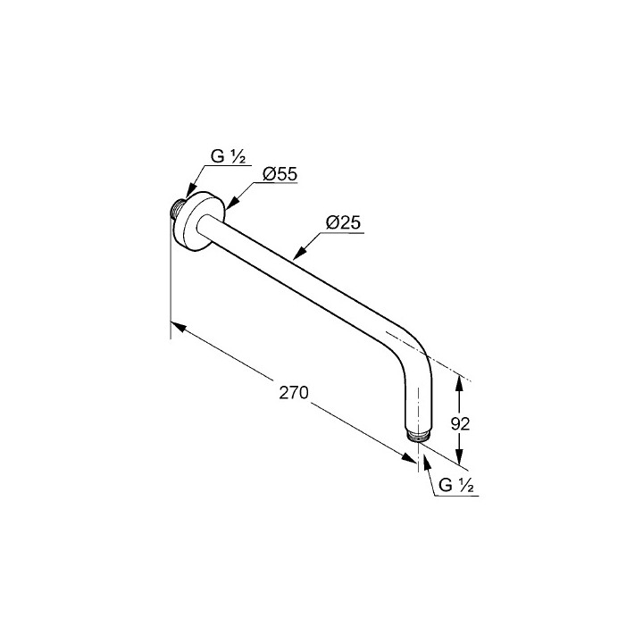 Ramię natrysku DN 15 Kludi A-QA 250 mm- sanitbuy.pl