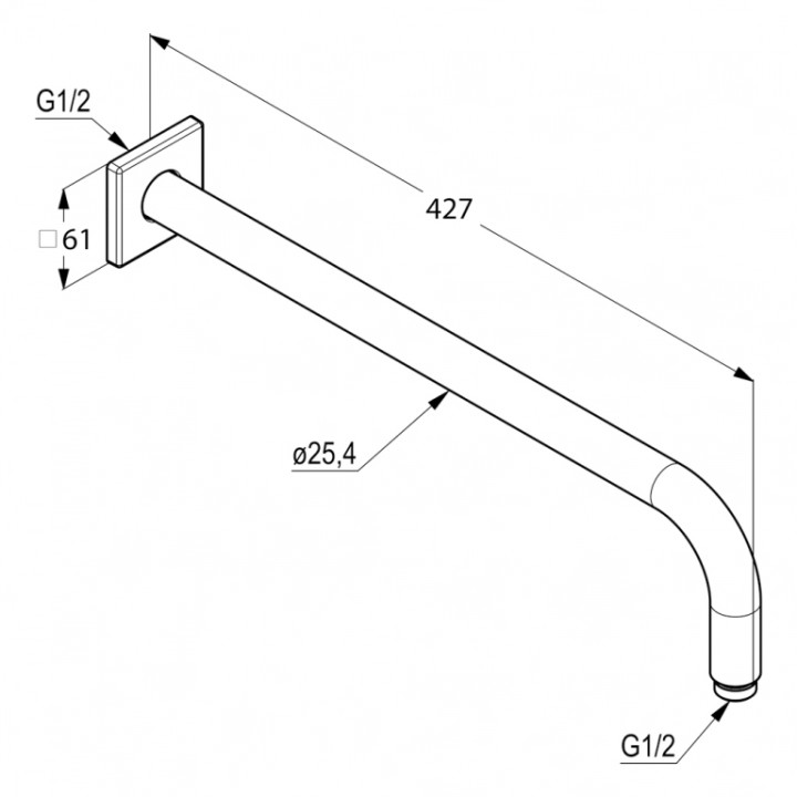 Ramię natrysku DN 15 Kludi A-QA 400 mm- sanitbuy.pl