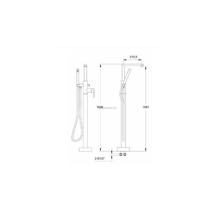 Bateria wannowa/ natryskowa wolnostojąca Steinberg seria 170- sanitbuy.pl