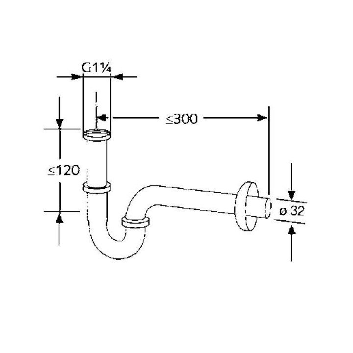 Syfon rurowy Kludi Ideal G 1 1/4 - sanitbuy.pl