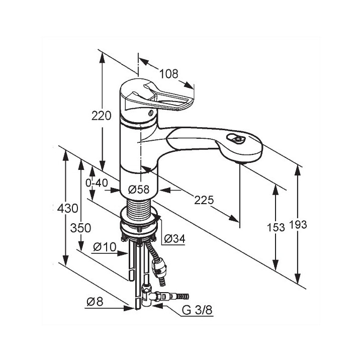 Jednouchwytowa bateria kuchenna Multi DN 8 Kludi MX- sanitbuy.pl