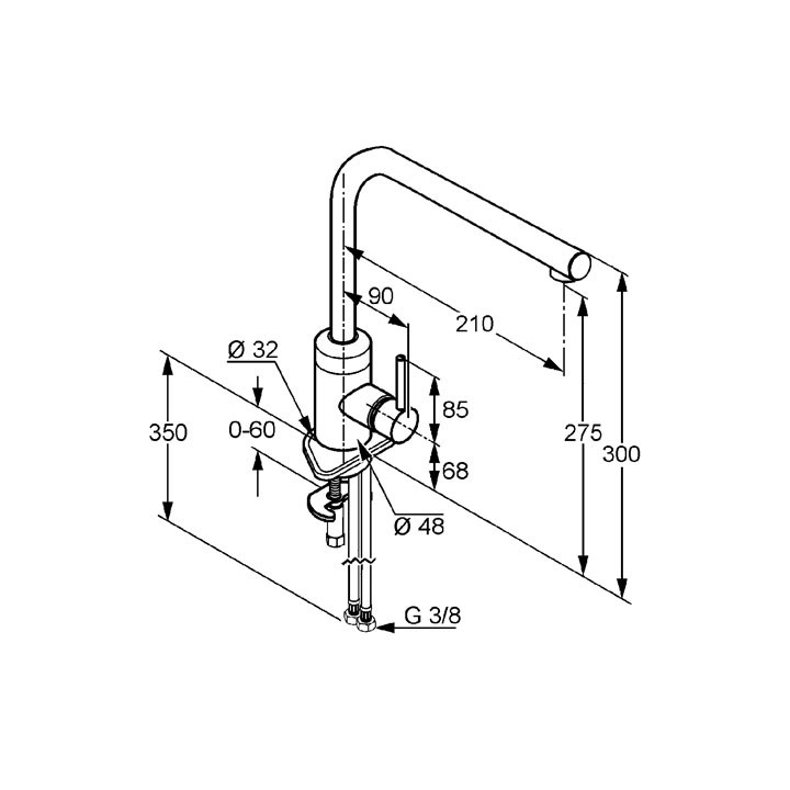 Jednouchwytowa bateria kuchenna DN 10 Kludi L-ine- sanitbuy.pl
