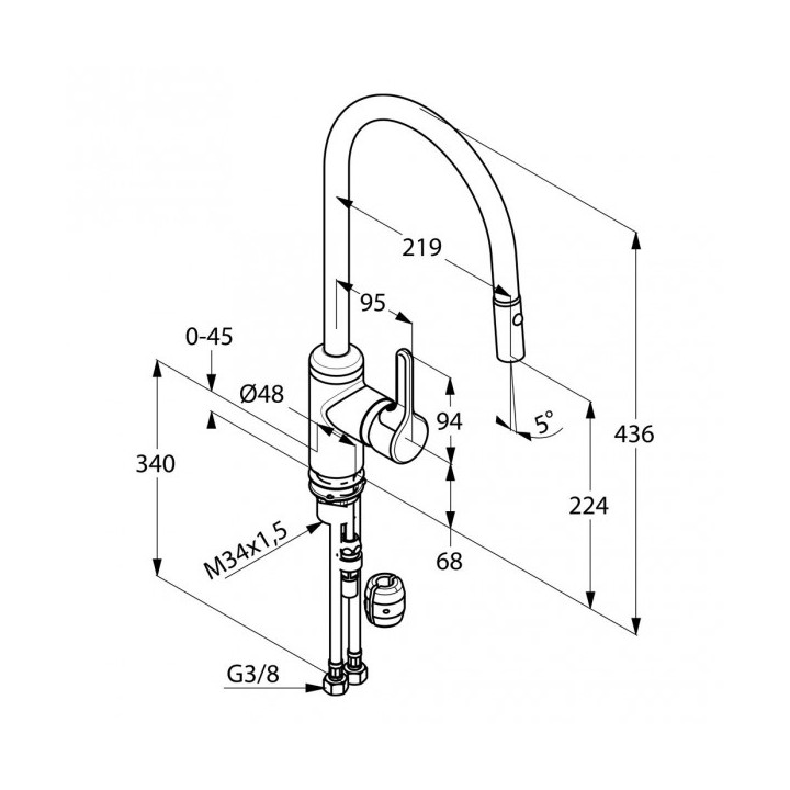 Jednouchwytowa bateria kuchenna DN 15 Kludi Bingo Star- sanitbuy.pl