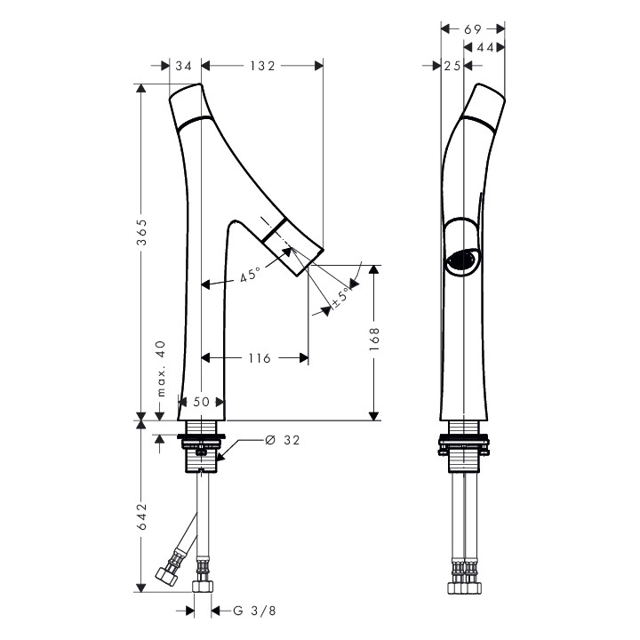 Bateria umywalkowa AXOR Strack Organic- sanitbuy.pl