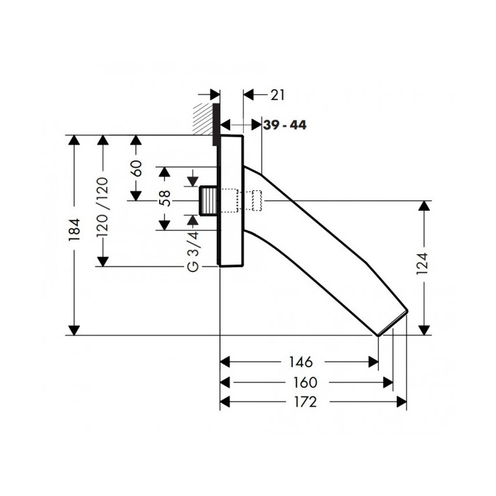 Wylewka wannowa Axor Starck Organic- sanitbuy.pl