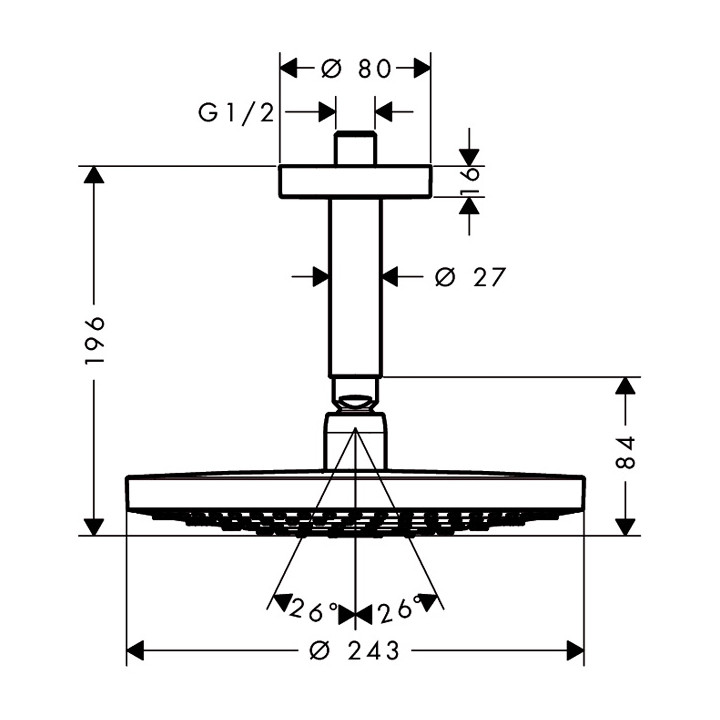 Głowica prysznicowa Hansgrohe Raindance Select S 240 2 jet - sanitbuy.pl
