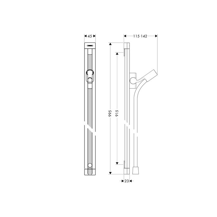 Drążek prysznicowy Hansgrohe Raindance Unica S 0,90 m- sanitbuy.pl