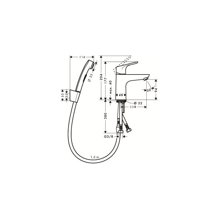 Zestaw Bidette Focus 100, DN 15 Hansgrohe- sanitbuy.pl
