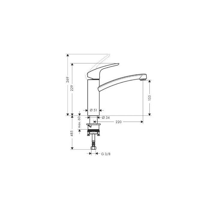 Bateria Hangrohe Focus kuchenna, chrom- sanitbuy.pl