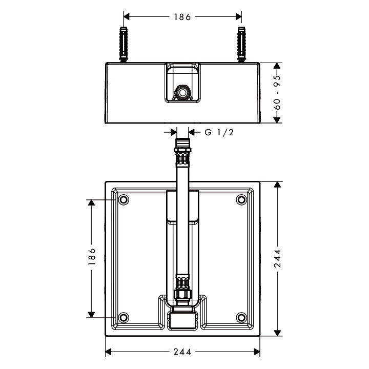 Zestaw podtynkowy do głowicy Hansgrohe Raindance 260 X 260 Air 1 jet- sanitbuy.pl