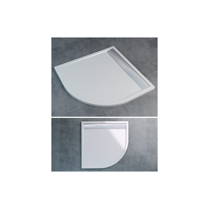 Brodzik SanSwiss Ila półokrągły 800x800mm, biały- sanitbuy.pl