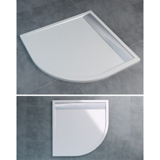 Brodzik SanSwiss Ila półokrągły 900x900mm, biały- sanitbuy.pl