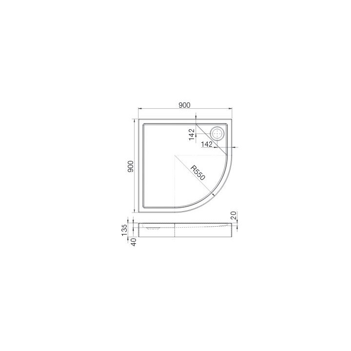 Brodzik Roca Malaga Rondo Compact 90x90x13 cm- sanitbuy.pl