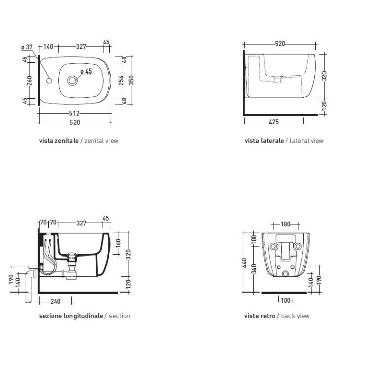 Bidet Flaminia Mono wiszący- sanitbuy.pl