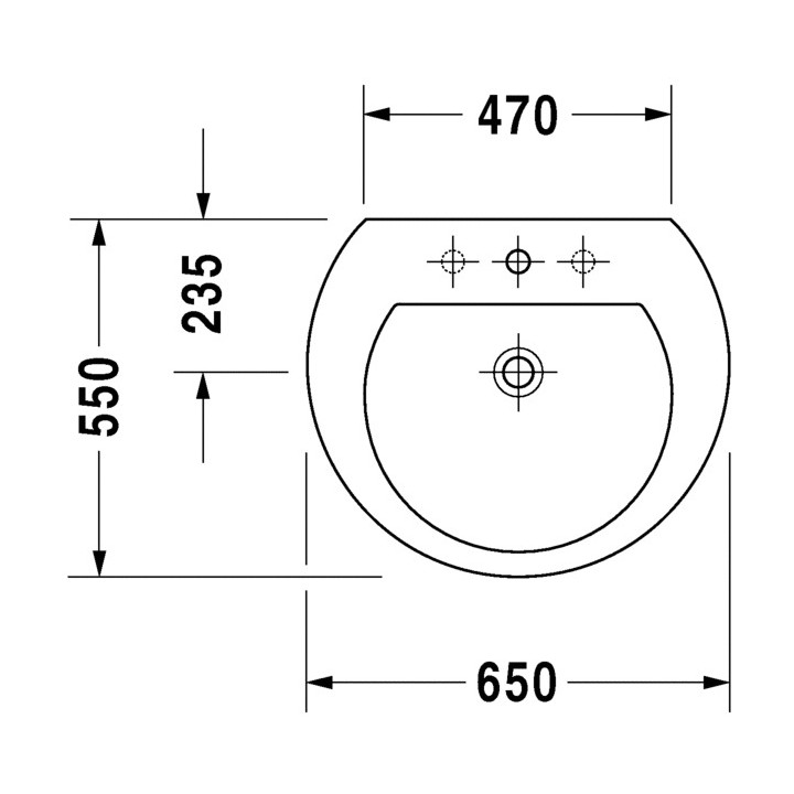 Umywalka Duravit Darling New 650x540 mm, jednootworowa- sanitbuy.pl