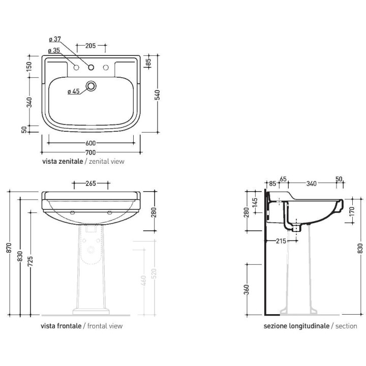 Umywalka Flaminia Efi 70x 54 cm- sanitbuy.pl