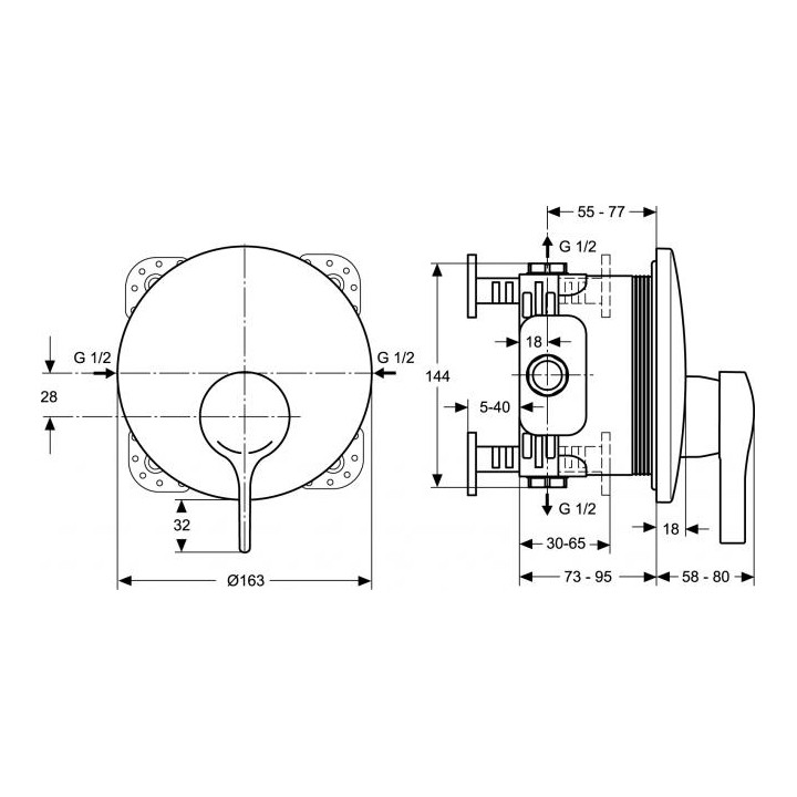 Bateria natryskowa  Ideal Standard Melange podtynkowa- sanitbuy.pl