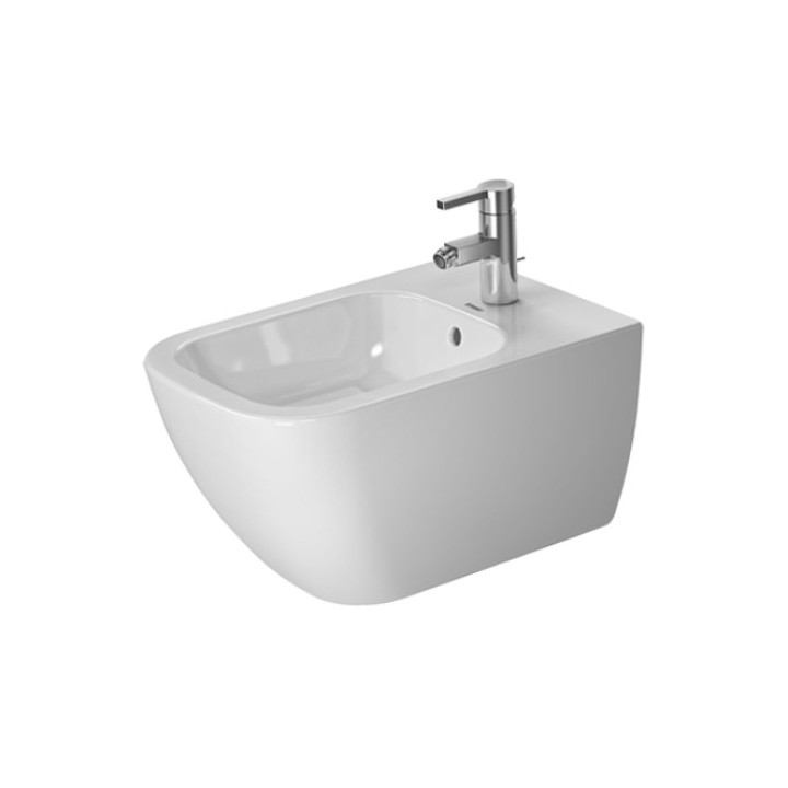 Bidet wiszący, Duravit Happy D.2, 355x540, 1-otworowy, Biały Alpin WonderGliss- sanitbuy.pl