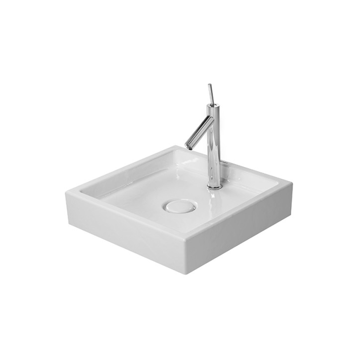 Umywalka Duravit Starck 1 szlifowana, stawiana na blacie, 470x470mm, bez otworu, Biały Alpin WonderGliss- sanitbuy.pl