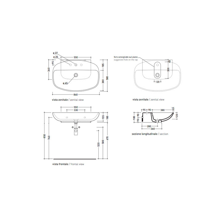 Umywalka Flaminia Nuda 85- sanitbuy.pl