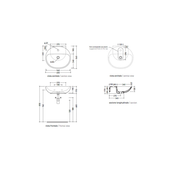 Umywalka Flaminia Nuda 60- sanitbuy.pl