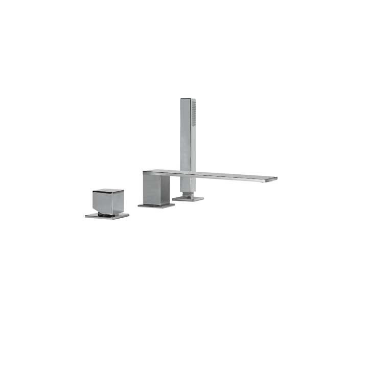 Bateria Cuadro-Tres wannowa trzyotworowa, z uchwytem, 180 mm- sanitbuy.pl