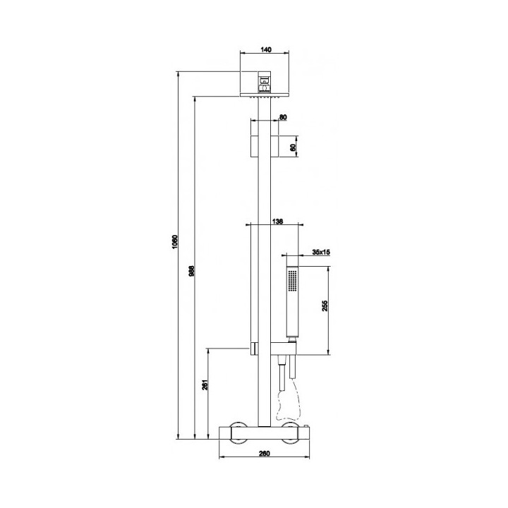 Zestaw natryskowy z termostatem Gessi Rettangolo- sanitbuy.pl