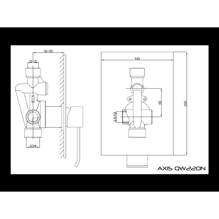 Bateria natryskowa Kohlman Axis podtynkowa- sanitbuy.pl