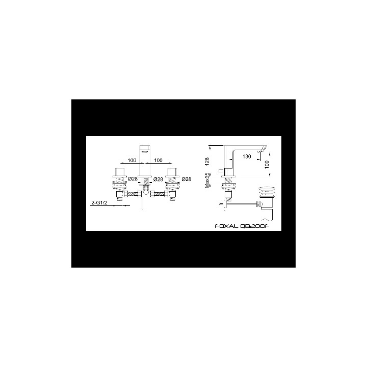 Bateria umywalkowa Kohlman Foxal 3-otworowa- sanitbuy.pl