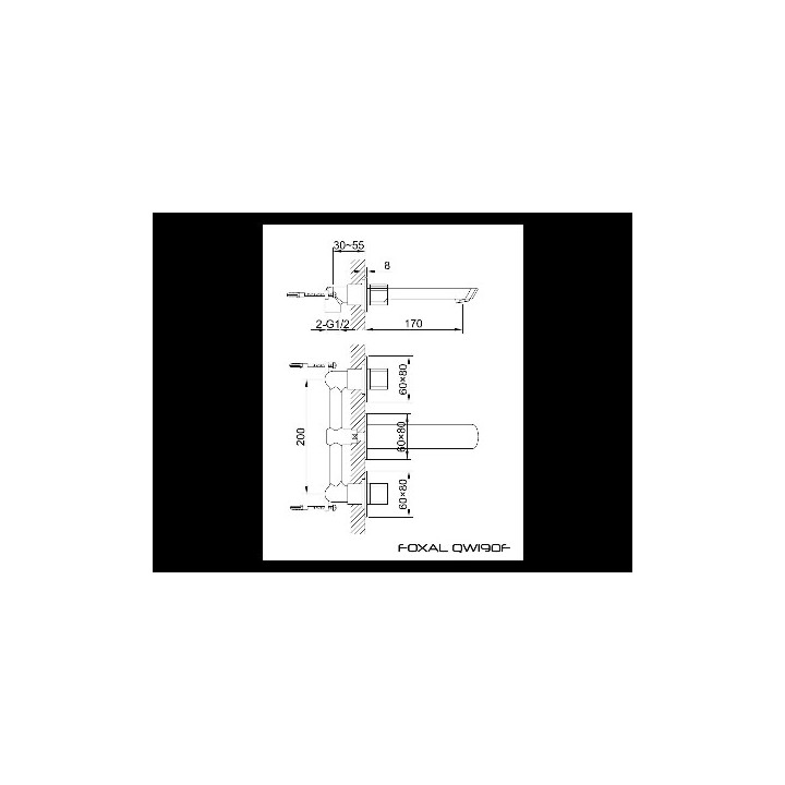 Bateria umywalkowa Kohlman Foxal ścienna podtynkowa 3-otworowa- sanitbuy.pl
