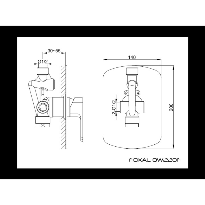 Bateria natryskowa Kohlman Foxal, podtynkowa- sanitbuy.pl