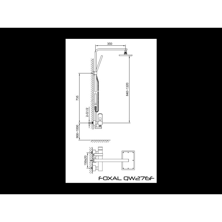 Zestaw prysznicowy Kohlman Foxal - sanitbuy.pl