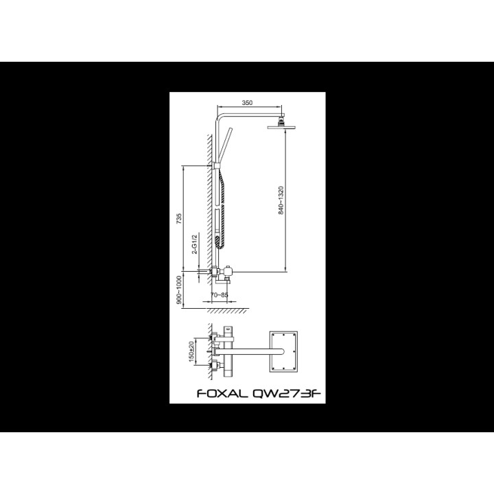 Zestaw prysznicowy Kohlman Foxal z baterią termostatyczną- sanitbuy.pl
