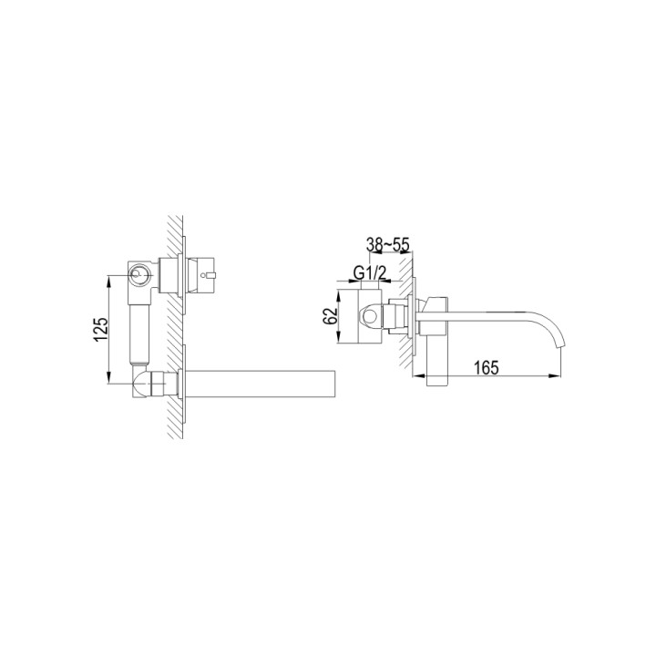 Bateria umywalkowa Kohlman Dexame ścienna podtynkowa- sanitbuy.pl