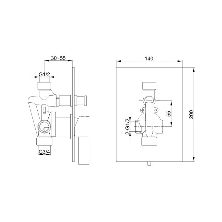 Bateria wannowa Kohlman Dexame podtynkowa- sanitbuy.pl