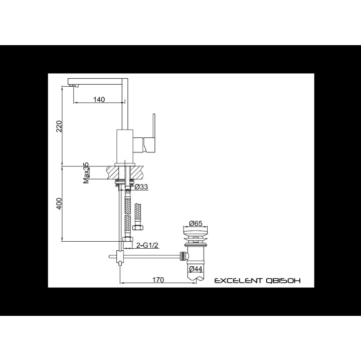 Bateria umywalkowa Kohlman Excelent- sanitbuy.pl