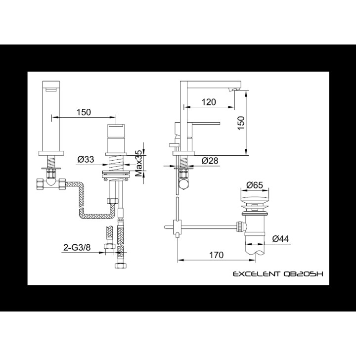 Bateria umywalkowa Kohlman Excelent- sanitbuy.pl