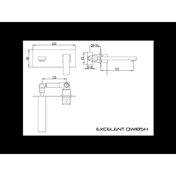 Bateria umywalkowa Kohlman Excelent  ścienna podtynkowa- sanitbuy.pl