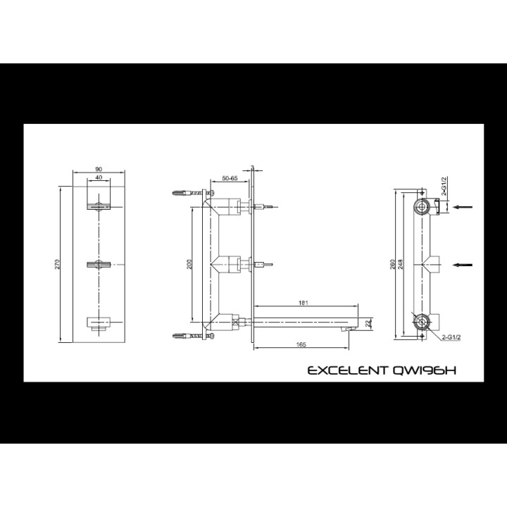 Bateria umywalkowa Kohlman Excelent ścienna podtynkowa- sanitbuy.pl