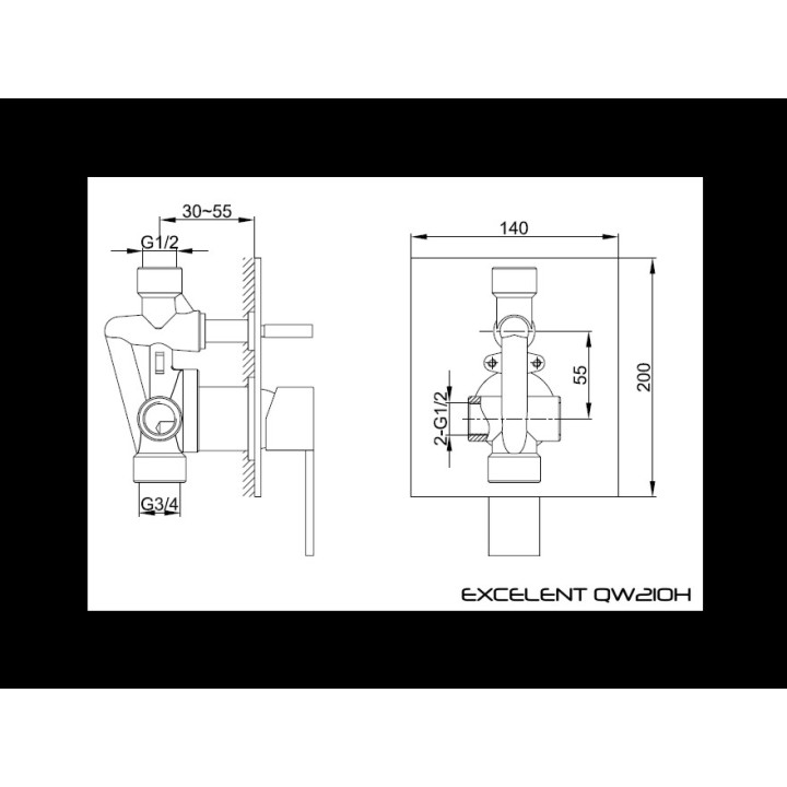 Bateria wannowa Kohlman Excelent podtynkowa- sanitbuy.pl