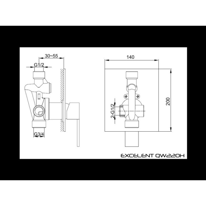 Bateria natryskowa Kohlman Excelent podtynkowa- sanitbuy.pl