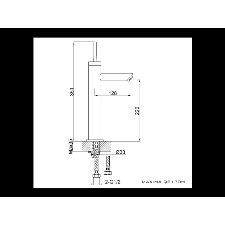 Bateria umywalkowa Kohlman Maxima wysoka- sanitbuy.pl