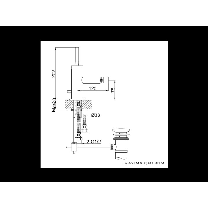 Bateria bidetowa Kohlman Maxima- sanitbuy.pl