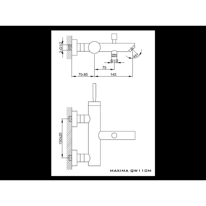 Bateria wannowa Kohlman Maxima- sanitbuy.pl