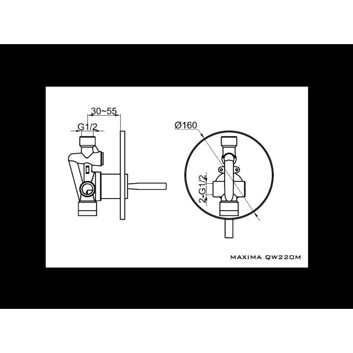 Bateria natryskowa Kohlman Maxima podtynkowa- sanitbuy.pl